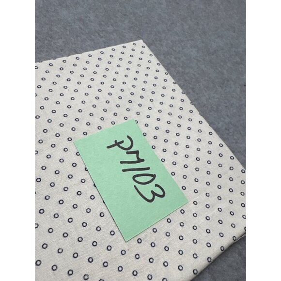 Polka Dot Cotton Fat Quarter Fabric 18" x 22" Navy on Cream for Quilting & Sewin - Picture 4 of 4